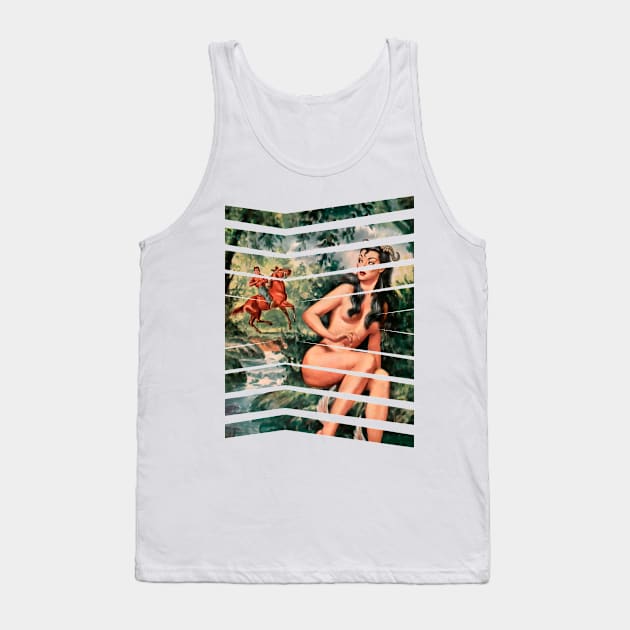 Beautiful Mythological Girl Retro Pin Up Looks at Crazy Rider Tank Top by REVISTANGO